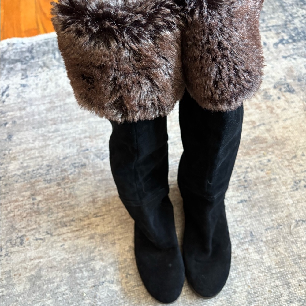 Sam Edelman Suede Orlando Black boots 6 1/2  and 7